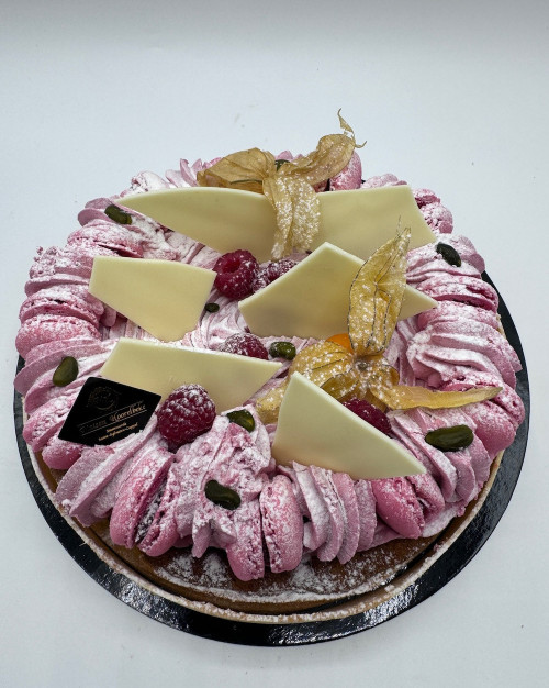 tarte pistache macaron framboise 8 pers