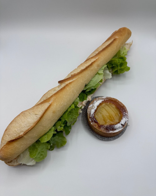 Formule  Sandwich avec crudités Taille XL (3/4 baguette) avec dessert