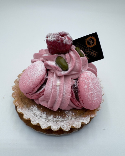 Tartelette pistache macaron Framboise
